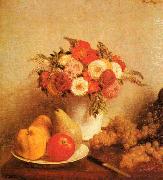 Henri Fantin-Latour Still Life with Flowers and Fruits oil on canvas